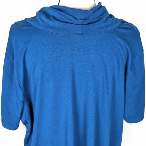 Lane Bryant Top Short Sleeve Cowl Neck Blouse Stretch Blue Womens Plus 22 / 24 - Picture 7 of 11